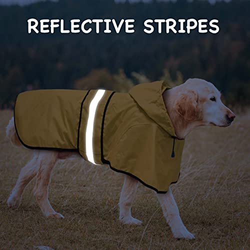 Fashion Hooded Dog Raincoat (Yellow / X-Large)