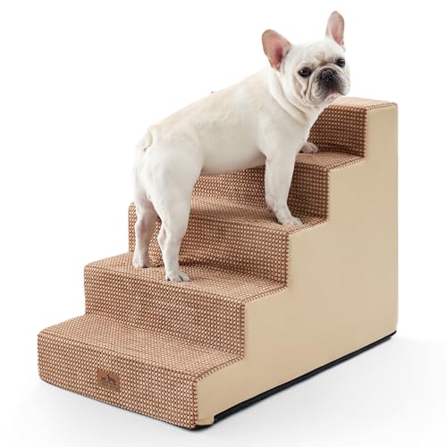 Dog Stairs for Small Dogs (Light Brown / 19.7x29.5x23.6 inch)