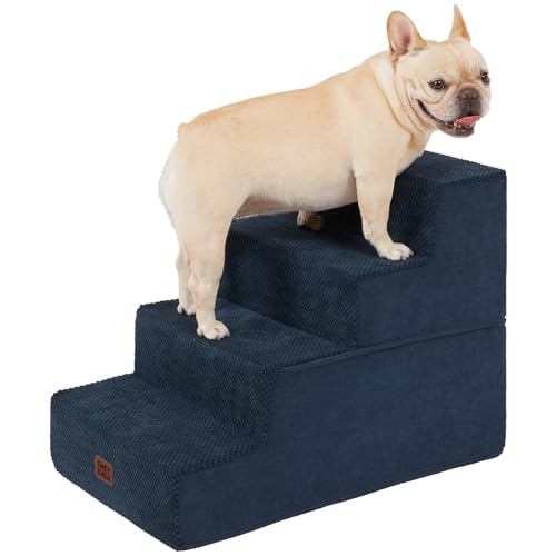 Dog Stairs for Bed 18" H (Navy / Standard 15" x 24" x 18")