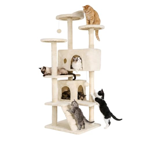 54" Cat Tree Tower (Beige)