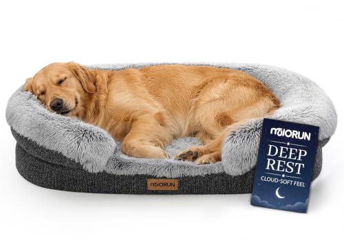 Fluffy Orthopedic Dog Beds Large Sized Dog (Charcoal Gray / L(43", UP to 90lbs))