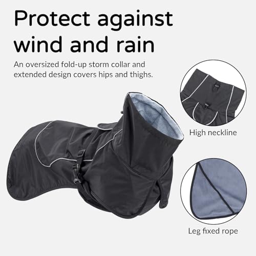 Waterproof Dog Raincoat (Black (Velvet Lining) / 2XL)