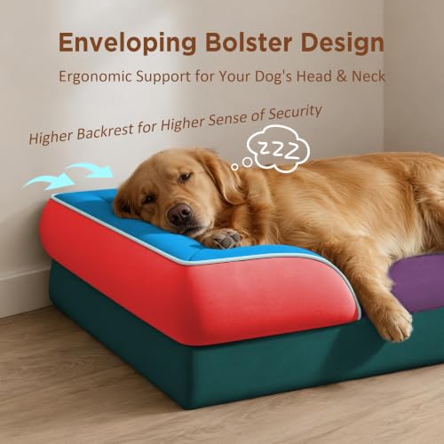 Orthopedic Dog Bed for Extra Large Dogs with Bolster (42.0"L x 30.0"W x 8.5"Th / San Francisco)