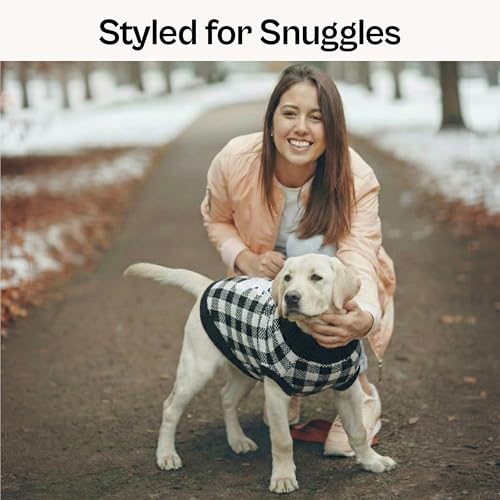 Dog Sweaters Cable Knit Dog Outfit (XS / Checkered Black-n-White)