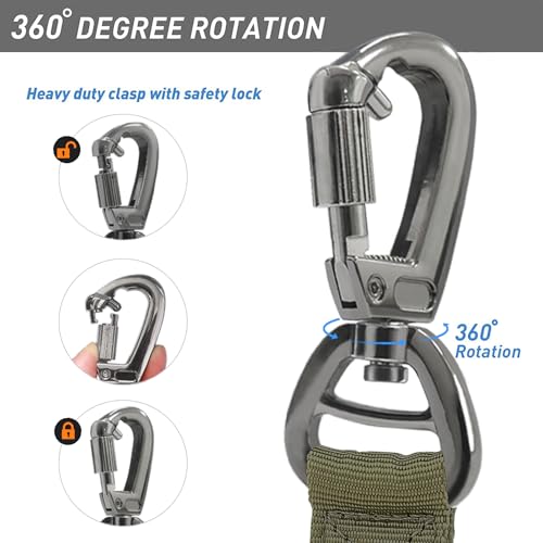 Tactical Bungee Shock Absorbing No Pull Dog Leash (Army Green)