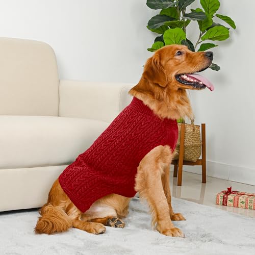 Dog Sweater 2 Pack for Large Dogs (Red & Green / XX-Large)