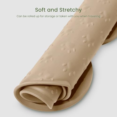 Dog Food Mat Anti (19.4" x 9.8"-2PCS / Khaki)