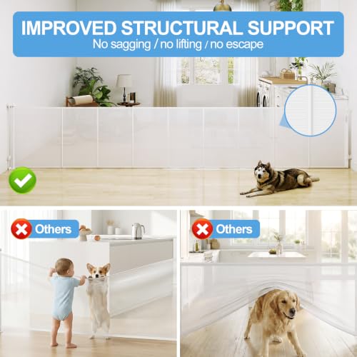 150" Reinforced Retractable Baby Gate (White / 33x150 Inch)