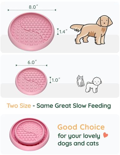 Lick Mat for Dogs (8.0" x 1.4" / Ripple Pink)