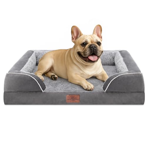 Waterproof Orthopedic Dog Bed for Medium Size Dog (30.0"L x 20.0"W x 7.0"Th / Grey)