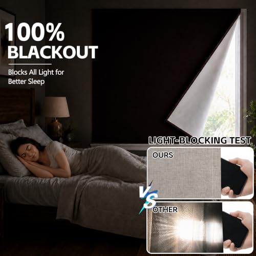Self Adhesive Curtain No Rod Needed (Light Coffee / 35"W x 60"H)