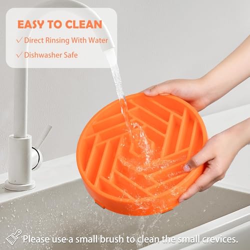 Slow Feeder Dog Bowls Large Medium Breed (Orange)