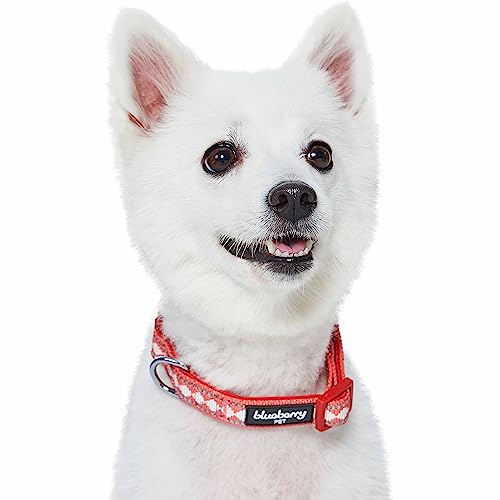3 Colors 3M Reflective Jacquard Neoprene Padded Adjustable Dog Collar (Small / Diamond Pattern - Coral)