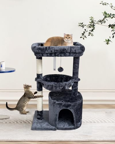 Small Cat Tree for Indoor Cats (29.6" / Smoky Grey)