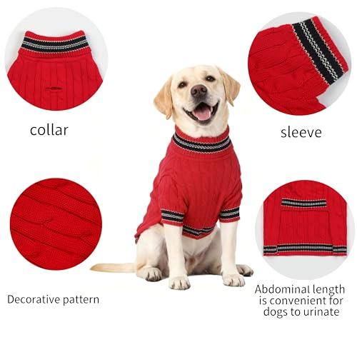 Small Medium Dog Sweater (Striped Red / X-Large)