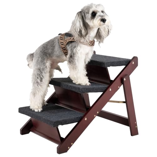 Wooden Pet Stairs (3 Steps – For Sofas & Low Beds (18–26 in) / 24.8" L x 17.2" W x 19.5" H)