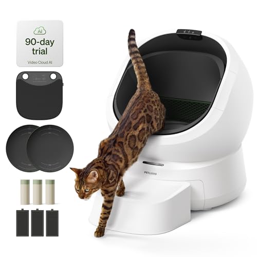 Automatic Litter Box with Accessories Kit & 90 (White / AI Bundle+ACC Kit)