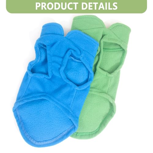2 Pieces Fleece Dog Sweaters for Small Dogs Male (blue,green / X-Large(19-26lbs))