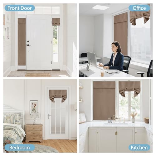 French Door Curtain 80 inch Long (Mocha / 34"W x 80"L (Pack of 1))