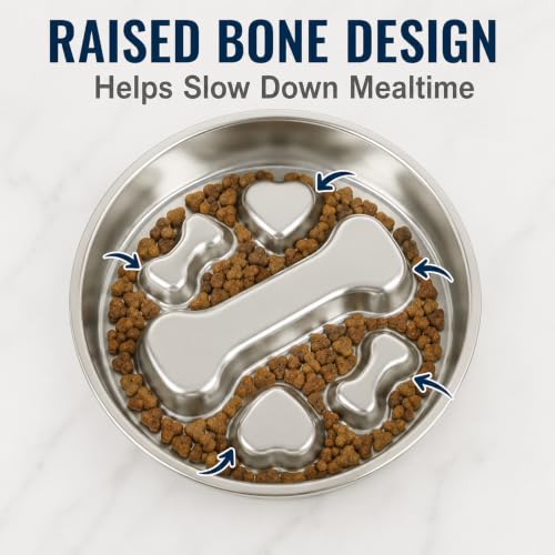 304 Stainless Steel Slow Feeder Dog Bowl