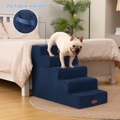 Dog Stairs for High Beds 22.6" H (Blue / 5-Step 22.6" H)