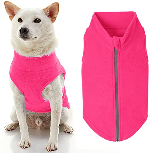 Zip Up Fleece Dog Sweater (2X-Large chest (~25.5") / Pink)
