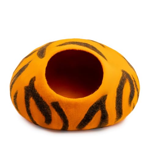 Luxurious Merino Wool Cat Cave (Tiger)