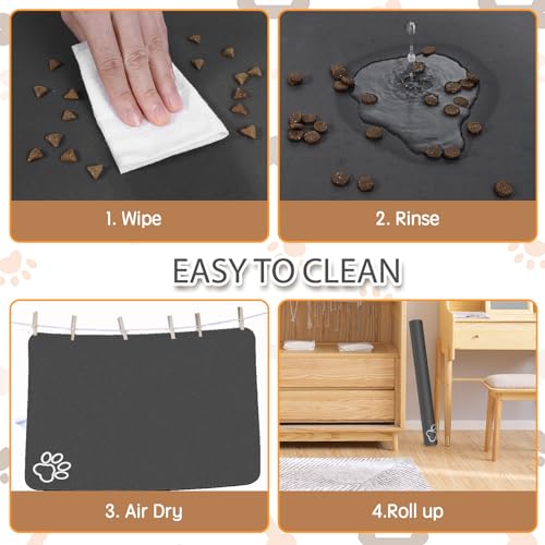 Dog Food Mat Largest Absorbent Dog Mat for Food and Water (40"L x 32"W)