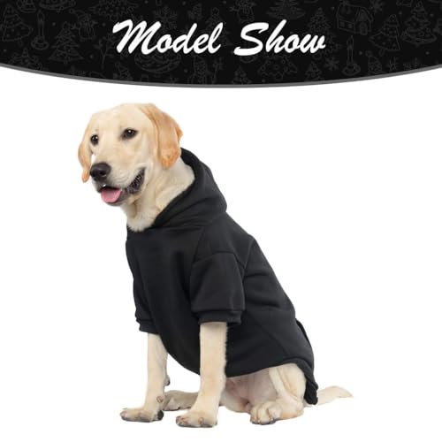 Dog Hoodie for Large Medium Small Dogs (Black / XX-Large)