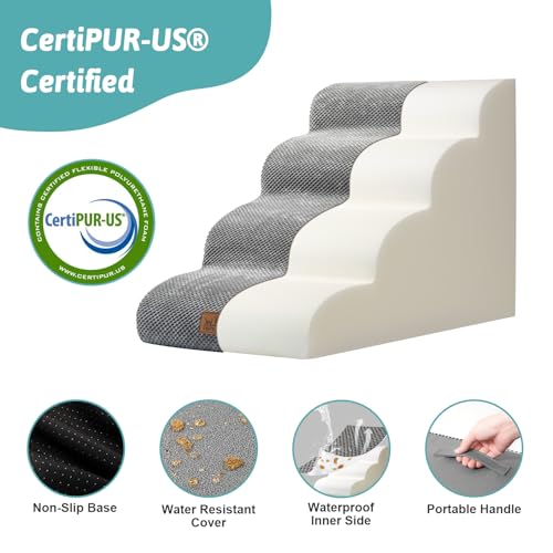 Dog Stairs for Small Dog 19.7" H (Grey / Standard:15.7"x28.3"x19.7")