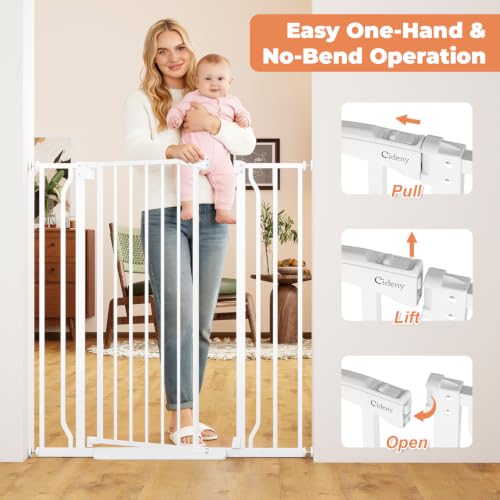 40" Extra Tall Baby Gate No Drilling (White / 29-40"Wide, 40"Tall)