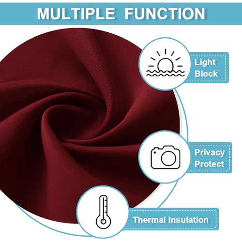 Front Door Window Covering Tie Up Small Sidelight Curtain Blackout (Burgundy Red / 12"W x 40"L (Pack of 1))