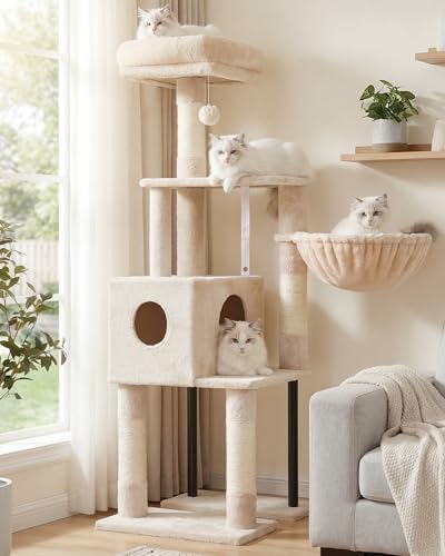 Cat Tree with Toy (49.2 inch / Beige)