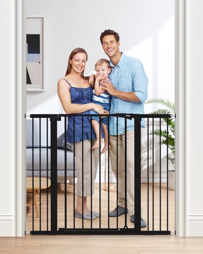 36" Extra Tall Baby Gate for Doorways (Black / 29.7-46"Wide,36"Tall)
