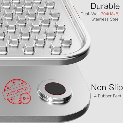 Double Layer Stainless Steel Lick Mat for Dogs & Cats (Large-2Pack)