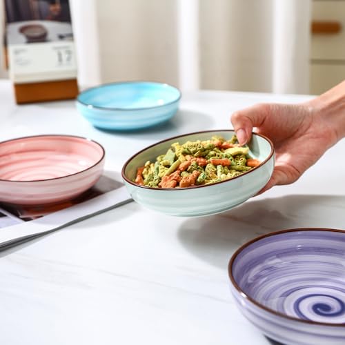 Ceramic Cat Bowls Set of 6 (5.6 Inch, Set of 6 / Gradient Color)
