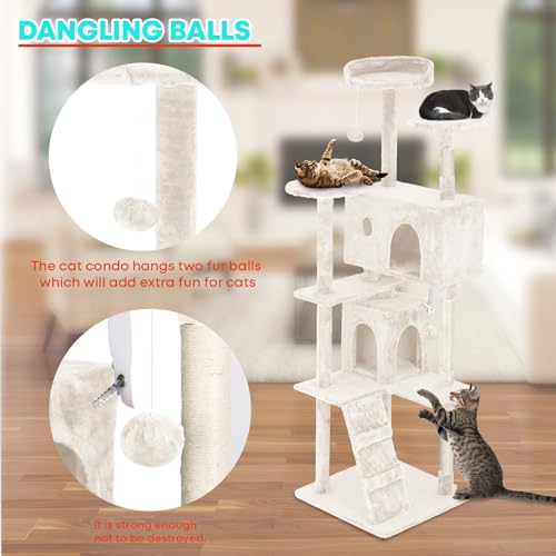 70" Cat Tree Tower (Beige)