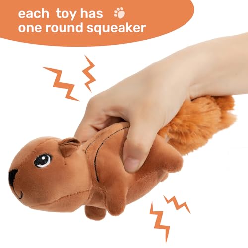 Squeaky Hide and Seek Dog Toys for Small and Medium (Squirrel)