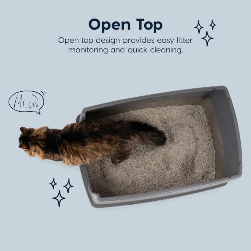 XXL Stainless Steel Litter Box Enclosed High Sided for Cats (XXL / Stainless Steel)