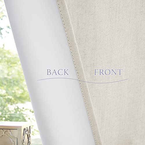 Natural Linen Textured French Door Window Curtains 100% Blackout (Ivory / 26"W x 72"L (Pack of 1))