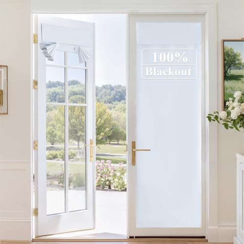 100% Blackout Door Curtains (White / 36"W x 80"L (Pack of 1))