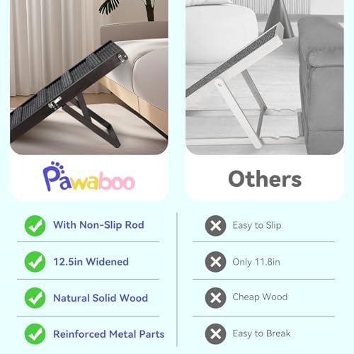 2026 Upgraded Small Dog Ramp for Couch Foldable (C-black / 80×30cm-for couch)