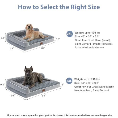 Orthopedic Washable Dog Bed (Gray / 54.0"l x 36.0"w x 7.5"th)
