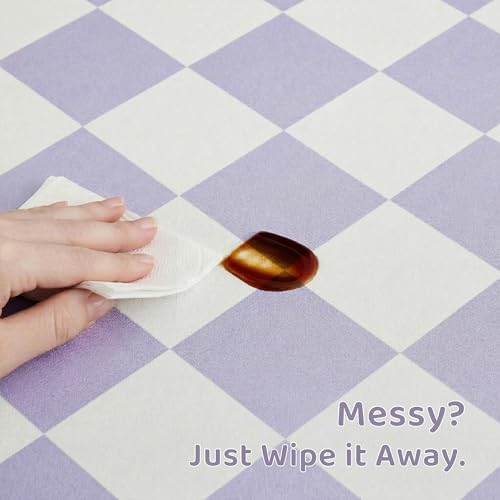 Checkered Dog Feeding Mat (19"L x 12"W / Purple)