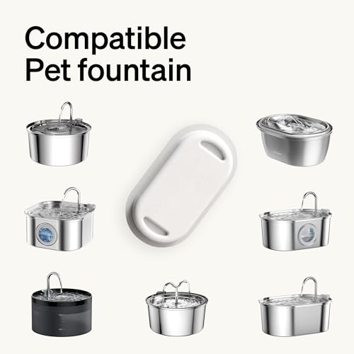 8 Packs Replacement Filters for Stainless Steel Cat Water Fountain PLWF003 & PLWF006 (White / 8 Packs)