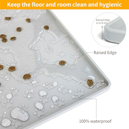 Dog Food Mat Anti (31.5"L x 23.6"W / Light Gray)