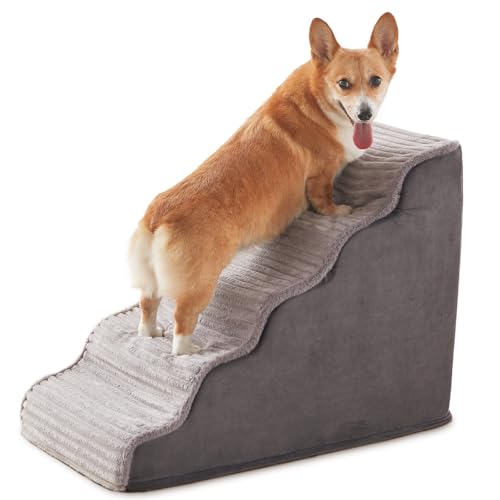Dog Stairs for Small Dogs & Cats 22.5" H (Grey / Standard 5 Step-22.5"H)
