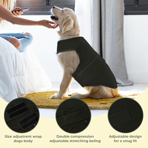 Dog Anxiety Vest Calming Jacket for Small Medium Large Dogs (Darkgreen / XX-Large)