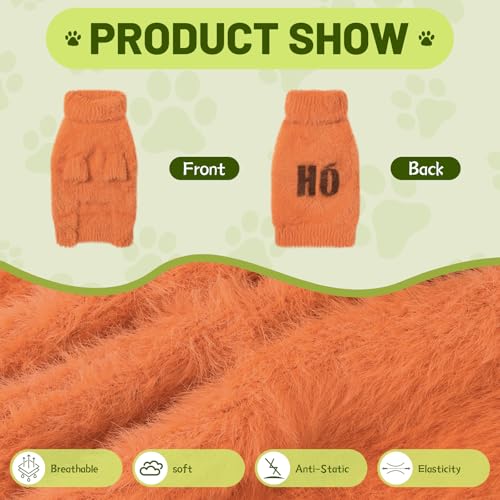 Small Dog Furry Pullover Sweater (F Orange(Order One Size Up) / Small)