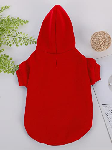 Basic Dog Hoodie Sweatshirt Puppy Sweater Warm Cat Costumes Pet Clothes for Chihuahua Puppy Kitten Small Medium Dogs Red Small (Small / Red)